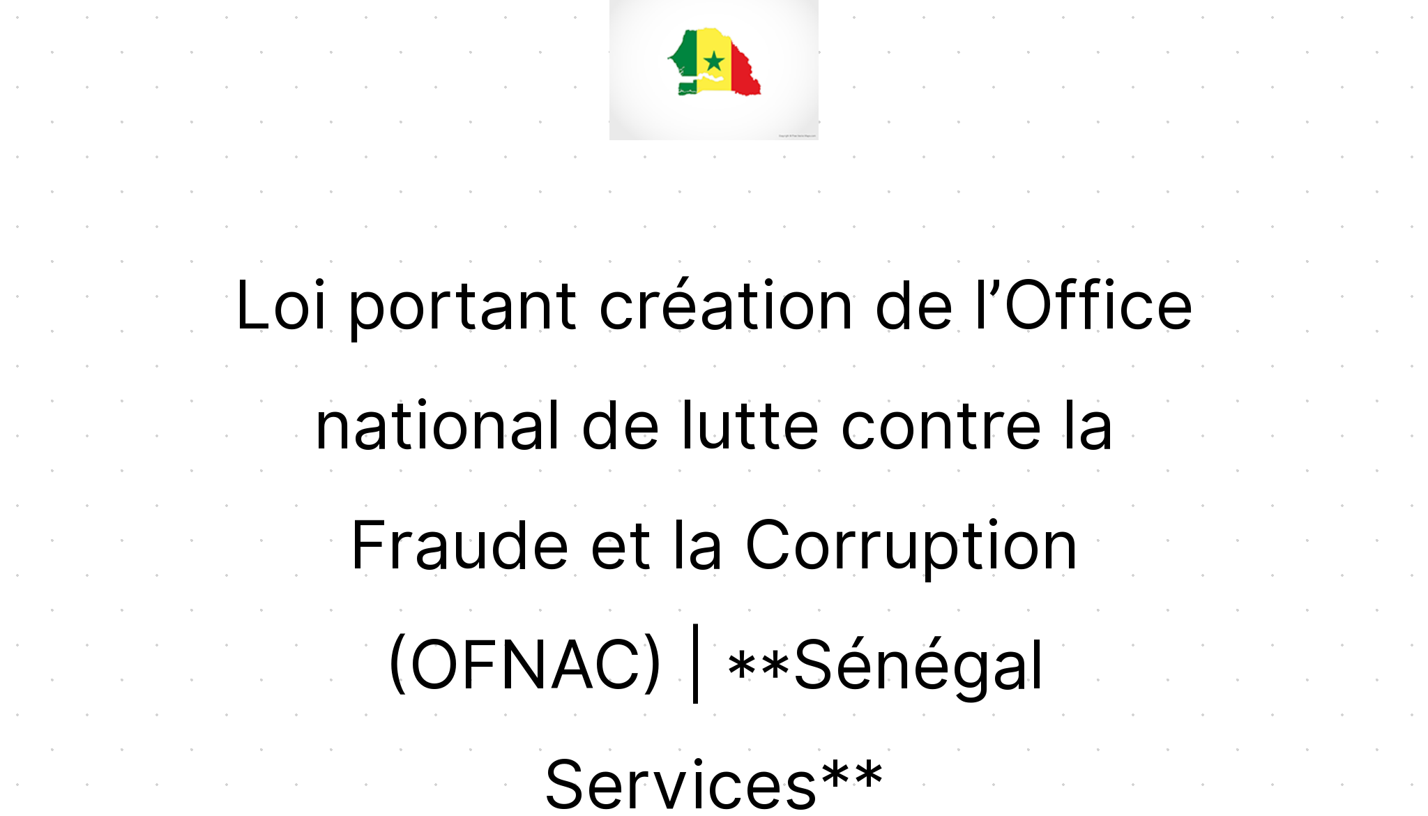 Loi Portant Création De L’Office National De Lutte Contre La Fraude Et ...